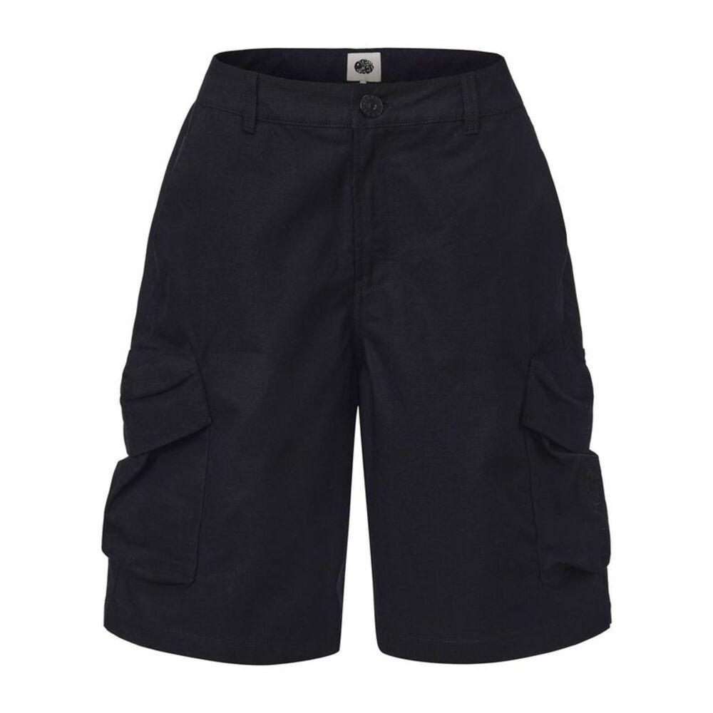 Pretty Green Mens Cotton Reinforced Tailored Casual Cargo Shorts / Black